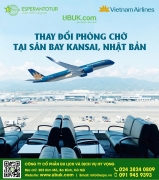 VIETNAM AIRLINES THAY ĐỔI PHÒNG CHỜ TẠI SÂN BAY KANSAI, NHẬT BẢN
