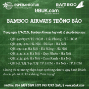 [BAMBOO AIRWAYS] THÔNG BÁO ĐIỀU CHỈNH LỊCH BAY NGÀY 7/9/2024 DO ẢNH HƯỞNG CỦA BÃO YAGI