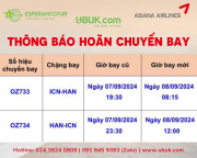 ASIANA AIRLINES HOÃN CHUYẾN BAY