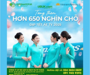 ✈ VIETNAM AIRLINES  TĂNG THÊM HƠN 650.000 GHẾ DỊP TẾT ẤT TỴ 2025