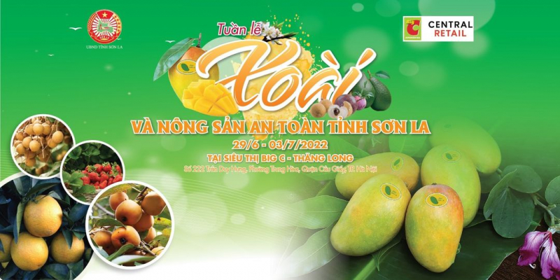 Tuần lễ Nông sản và thực phẩm an toàn tỉnh Sơn La tại Siêu thị Big C – Thăng Long, Hà Nội năm 2022 (29/06 - 03/07/2022) 