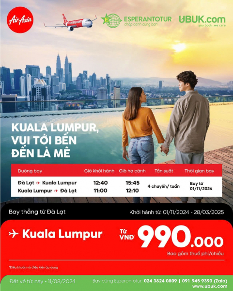 ĐÀ LẠT TỚI KUALA LUMPUR GIÁ CHỈ TỪ 990.000VNĐ