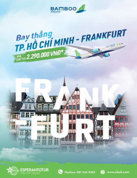 BAMBOO AIRWAYS MỞ BÁN ĐƯỜNG BAY THẲNG TP.HỒ CHÍ MINH - FRANKFURT