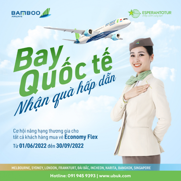 BAY QUỐC TẾ NHẬN QUÀ HẤP DẪN CÙNG BAMBOO AIRWAYS