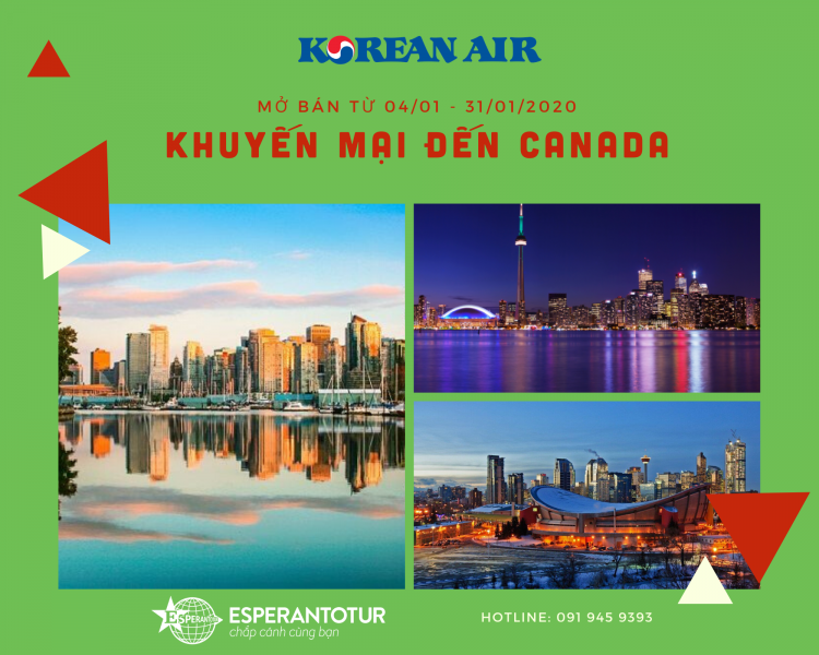 BAY VỚI KOREAN AIR ĐẾN CANADA