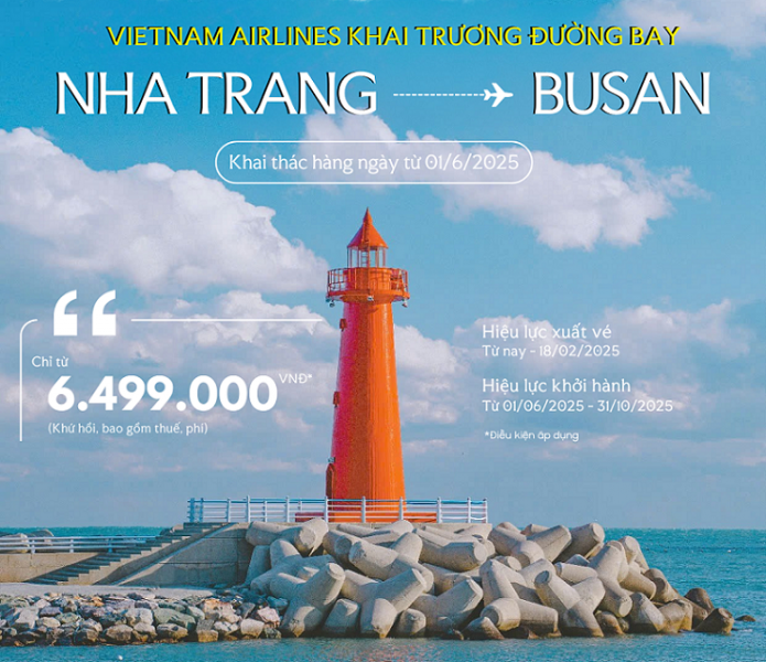 BAY THẲNG TỪ NHA TRANG ĐẾN BUSAN DỄ DÀNG VỚI VIETNAM AIRLINES