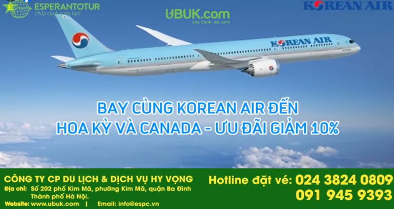 ƯU ĐÃI GIẢM ĐẾN 10% KHI BAY KOREAN AIR