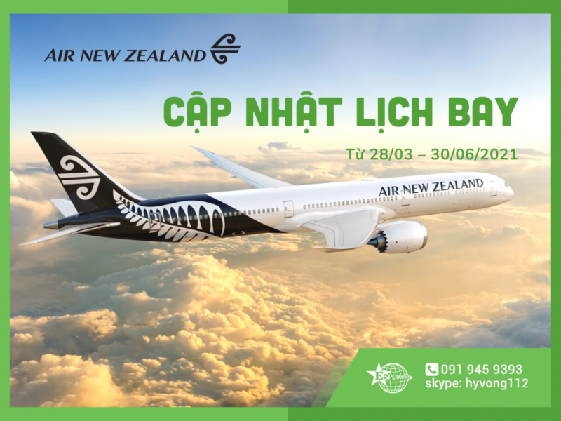 AIR NEW ZEALAND CẬP NHẬT LỊCH BAY