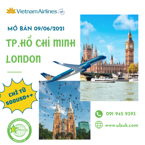 BAY NGAY LONDON CHỈ TỪ 500USSD++ CÙNG VIETNAM AIRLINES