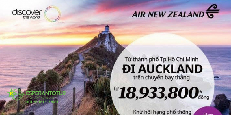 AIR NEWZEALAND KHUYẾN MẠI ĐƯỜNG BAY THẲNG TP HỒ CHÍ MINH - AUCKLAND 