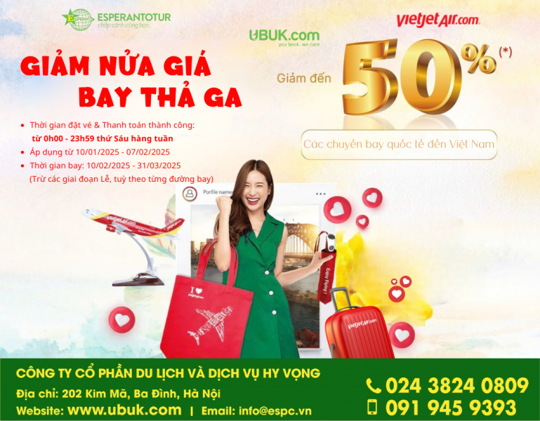 ​​​​​​​TẬN HƯỞNG MÙA XUÂN VIỆT NAM CÙNG VỚI KHUYẾN MÃI GIẢM 50%