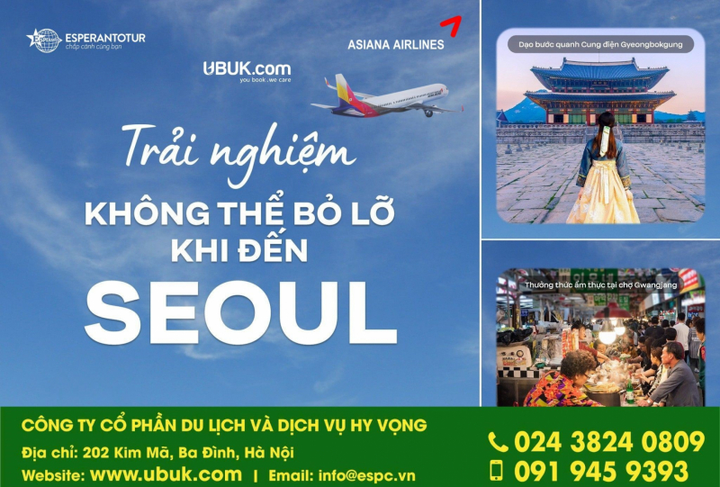 KHÁM PHÁ SEOUL CÙNG ASIANA AIRLINES – VÉ KHỨ HỒI HÀ NỘI – SEOUL CHỈ TỪ 220 USD