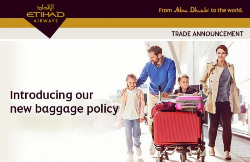 Etihad Airways áp dụng chính sách hành lý ký gửi mới