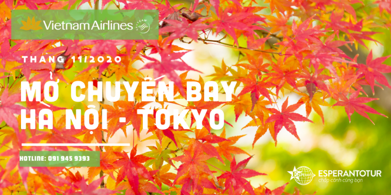 VIETNAM AIRLINES CHÍNH THỨC MỞ BÁN CÁC CHUYẾN BAY HÀ NỘI - TOKYO TRONG THÁNG 11/2020