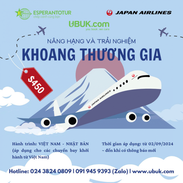 BAY THƯƠNG GIA SIÊU ƯU ĐÃI CÙNG JAPAN AIRLINES