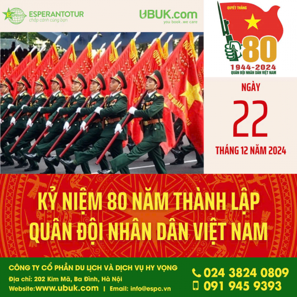 CHÚC MỪNG KỶ NIỆM 80 NĂM NGÀY THÀNH LẬP QUÂN ĐỘI NHÂN DÂN VIỆT NAM (22/12/1944 - 22/12/2024)